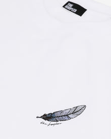 T-Shirt With Feather Embroidery | Men | White