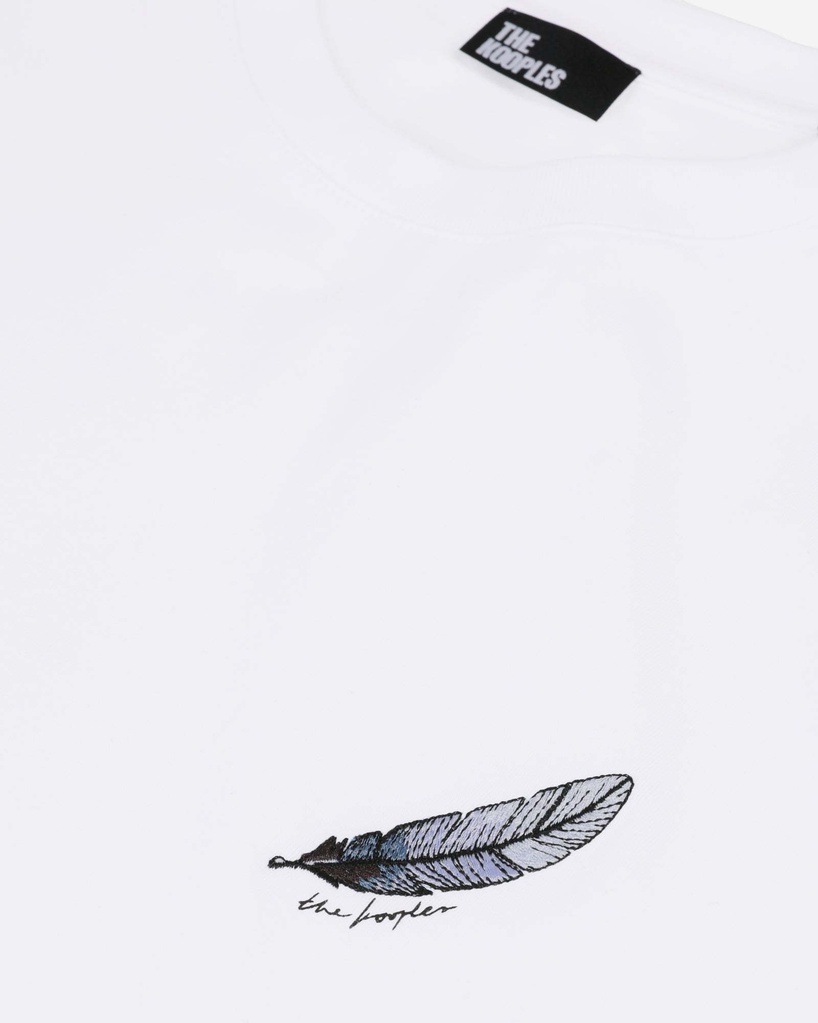 T-Shirt With Feather Embroidery | Men | White