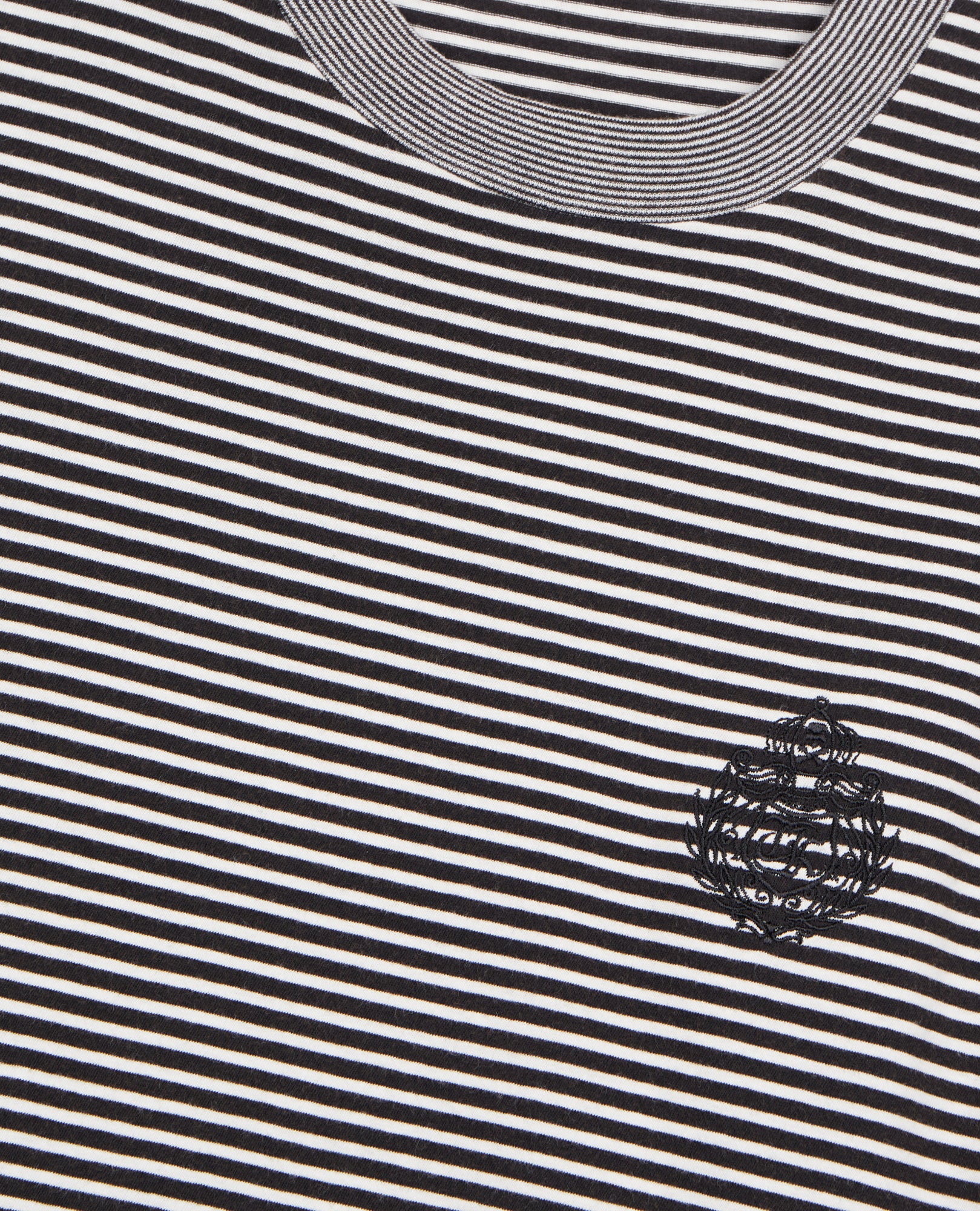 Striped Blazon T-Shirt | Men | Black x White