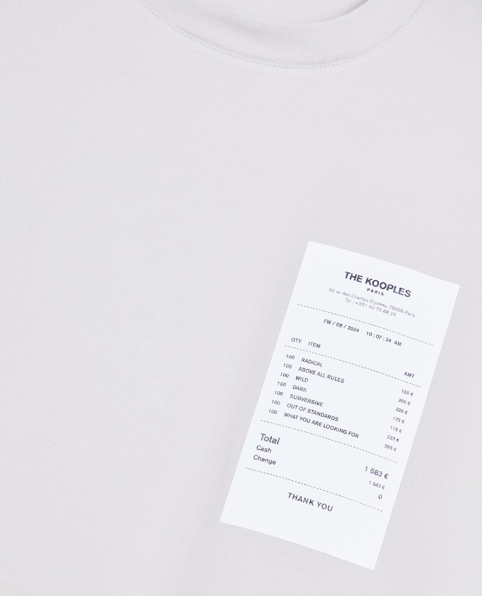 Receipt Serigraphy T-Shirt | Men | Stone Grey