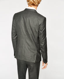 Faded Wool Suit Jacket | Men | Black Grey