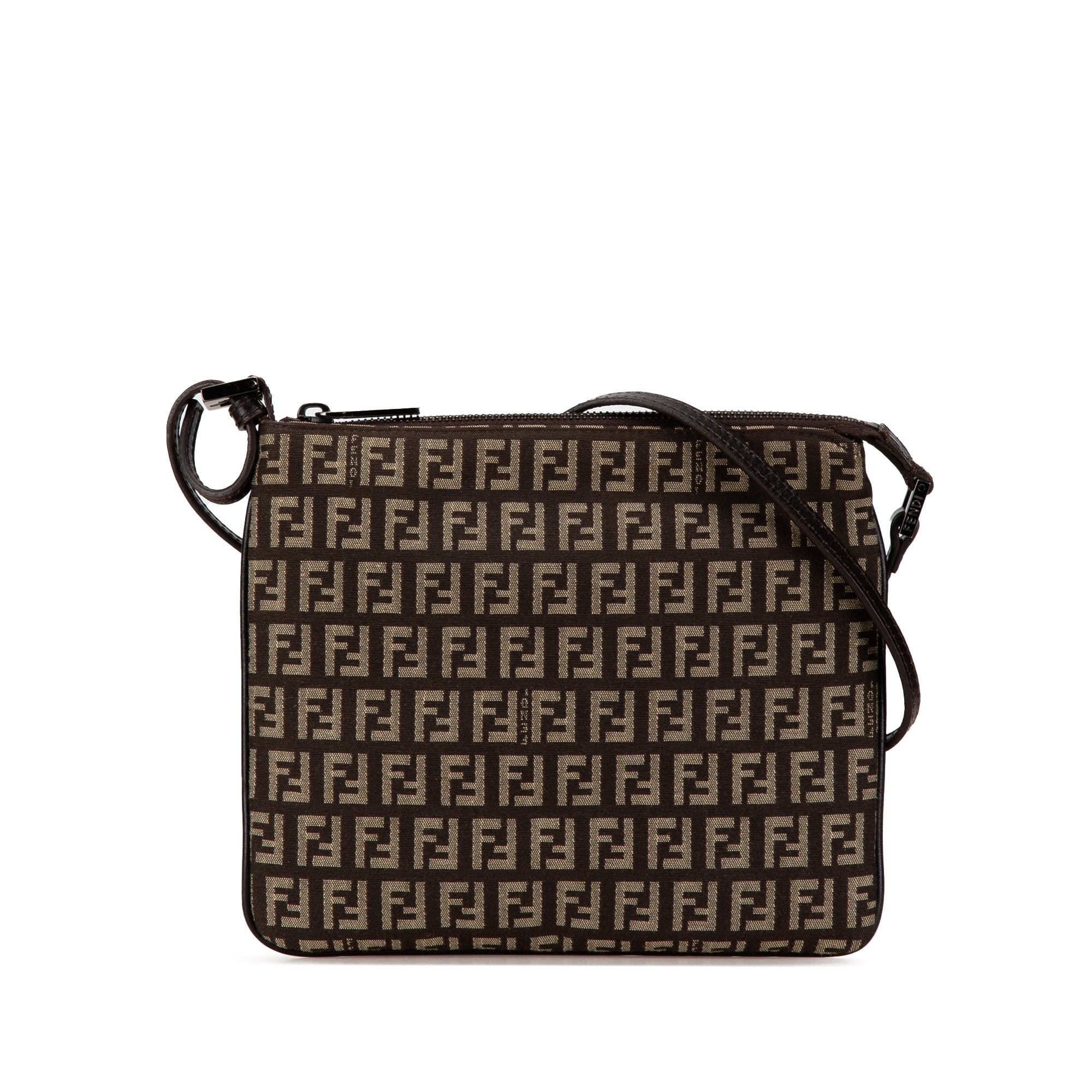 Fendi | Pre-Owned Zucchino Canvas Crossbody | Brown/Dark Brown