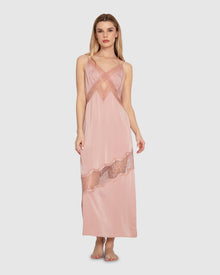 Women | Heavenly Bodies Lace Slip Dress | Dusty Rose