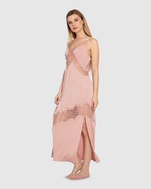 Women | Heavenly Bodies Lace Slip Dress | Dusty Rose
