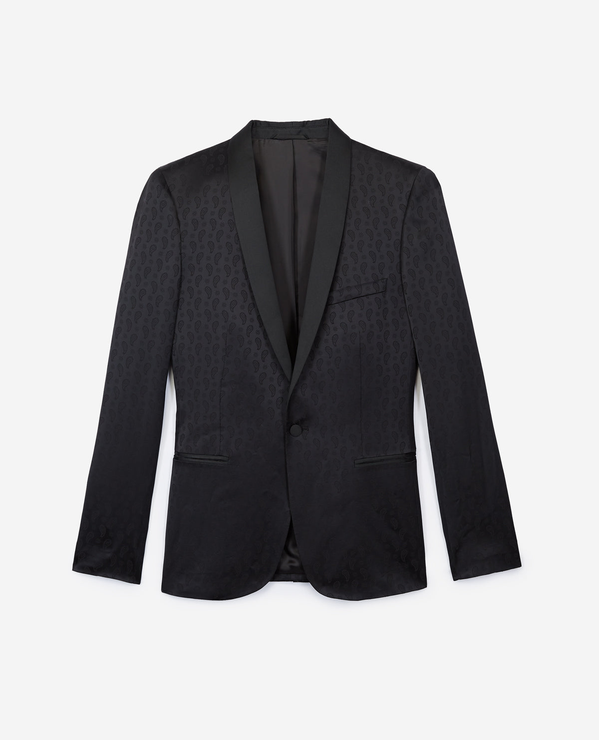 Wool Blend Jacket With Bandanna Motif | Men | Black