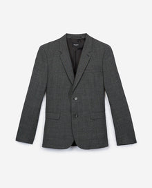 Prince Of Wales Wool Suit Jacket | Men | Grey Black