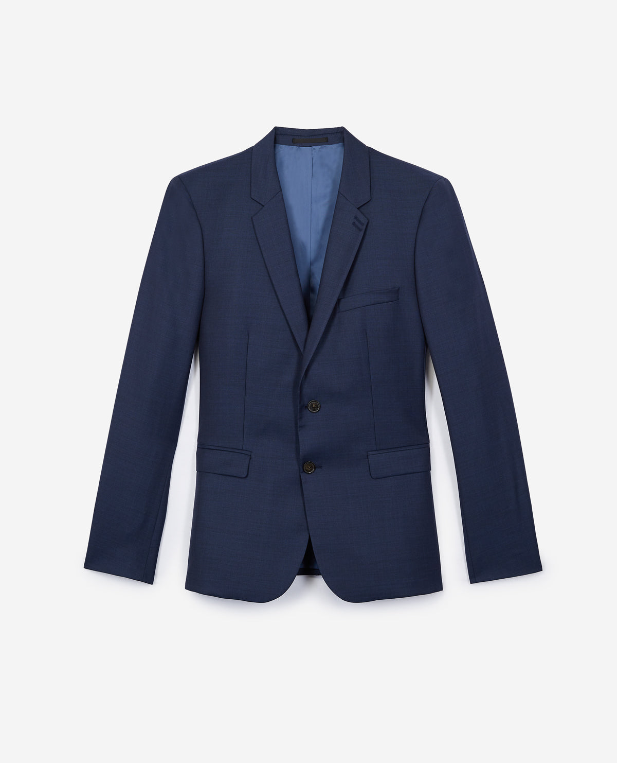 Wool Suit Jacket With Notched Collar | Men | Blue Denim