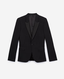 Wool Dinner Jacket With Satin Collar | Men | Black