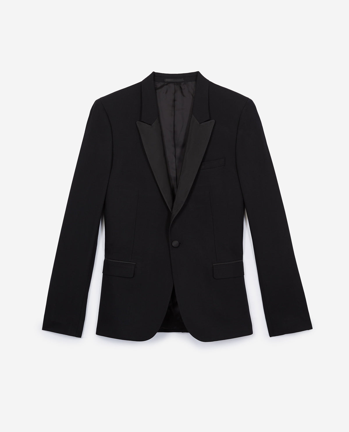 Wool Dinner Jacket With Satin Collar | Men | Black