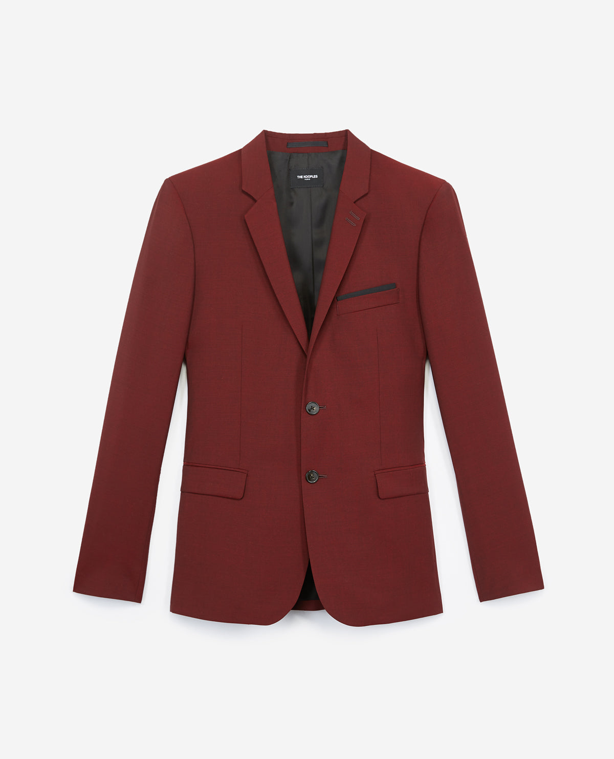 Slim Wool Jacket W/Notched Lapels | Men | Burgundy