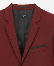 Slim Wool Jacket W/Notched Lapels | Men | Burgundy