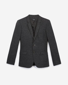 Wool Blazer With Herringbone Motif | Men | Black Grey