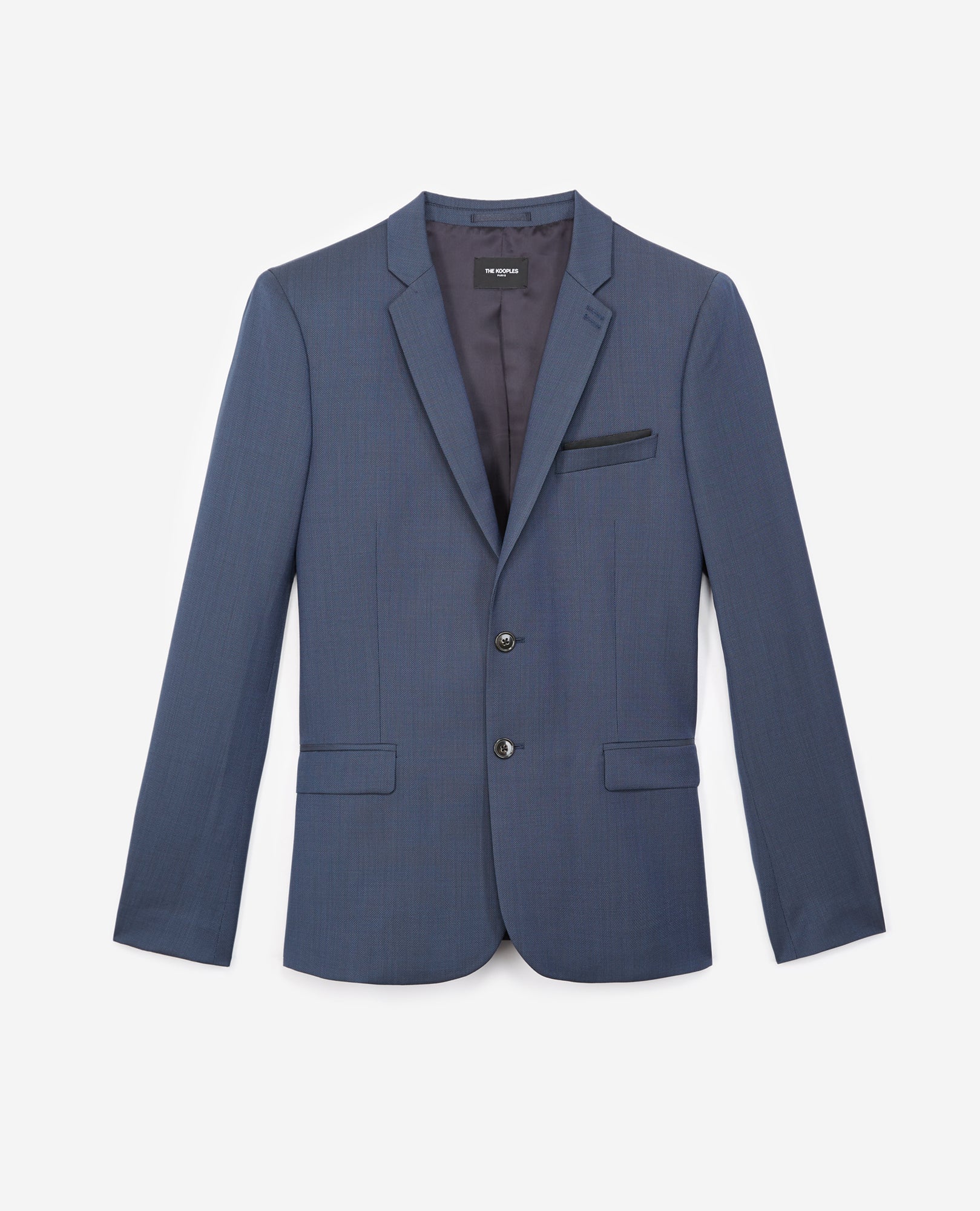 Textured Wool Formal Jacket | Men | Blue