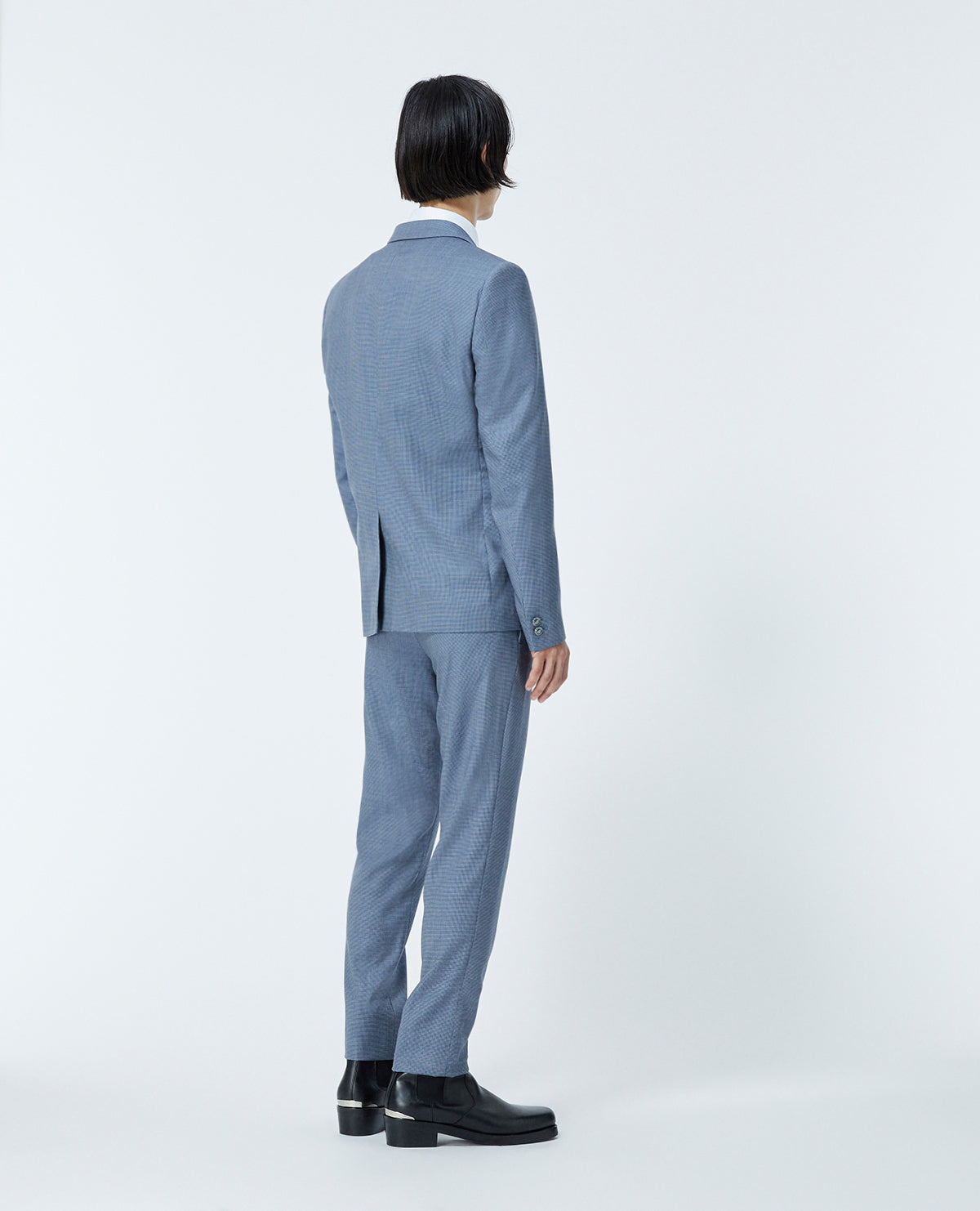 Formal Light Jacket With Check Motif | Men | Blue Black