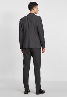 Slim-Fit Gray Jacket In Micro-Check Wool | Men | Anthracite