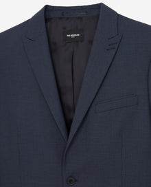 Slate Blue Wool Suit Jacket | Men | Navy