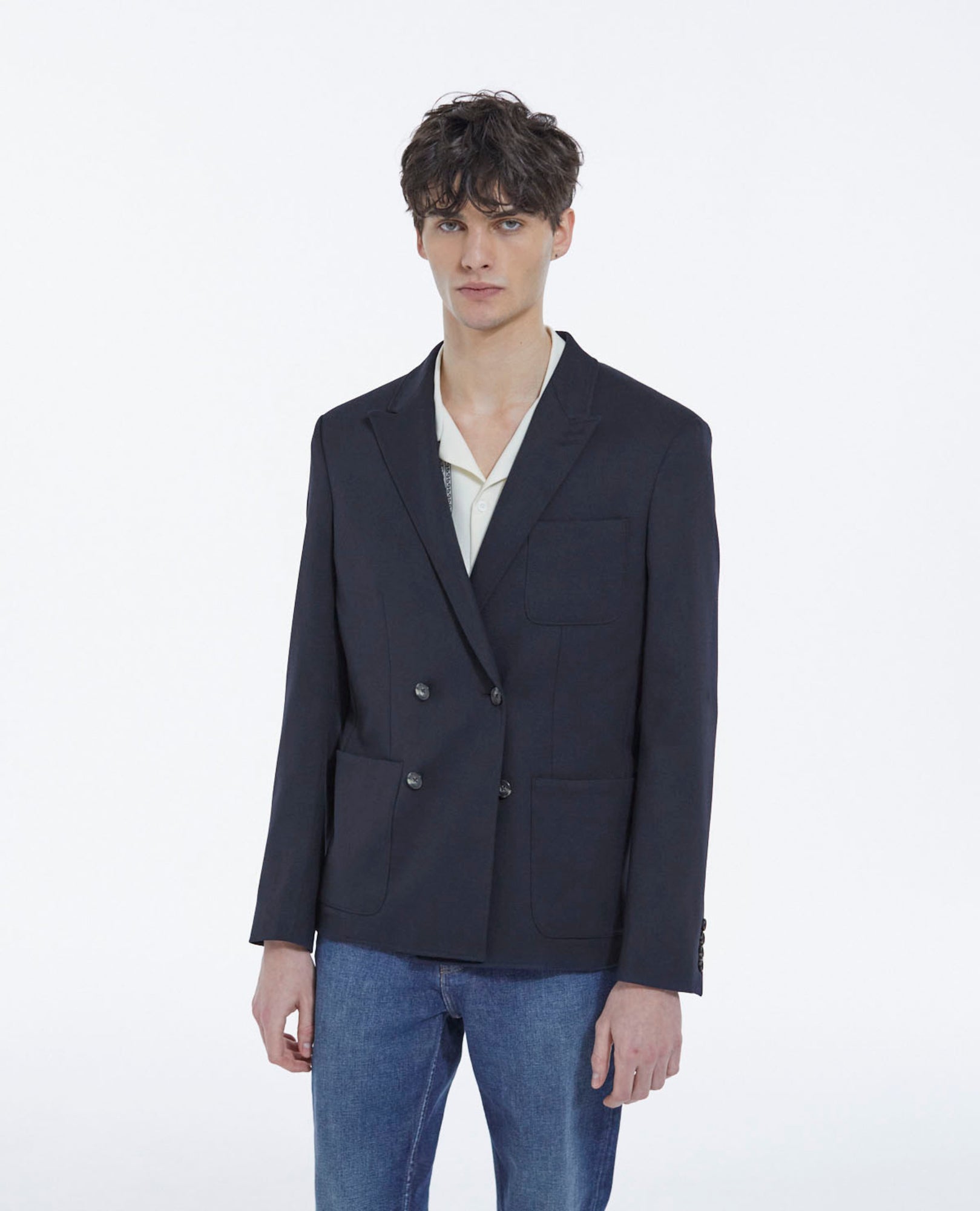 Double Breasted Blazer | Men | Navy