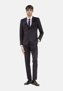 Wool Suit Jacket Straight Tailored Cut | Men | Navy Blue