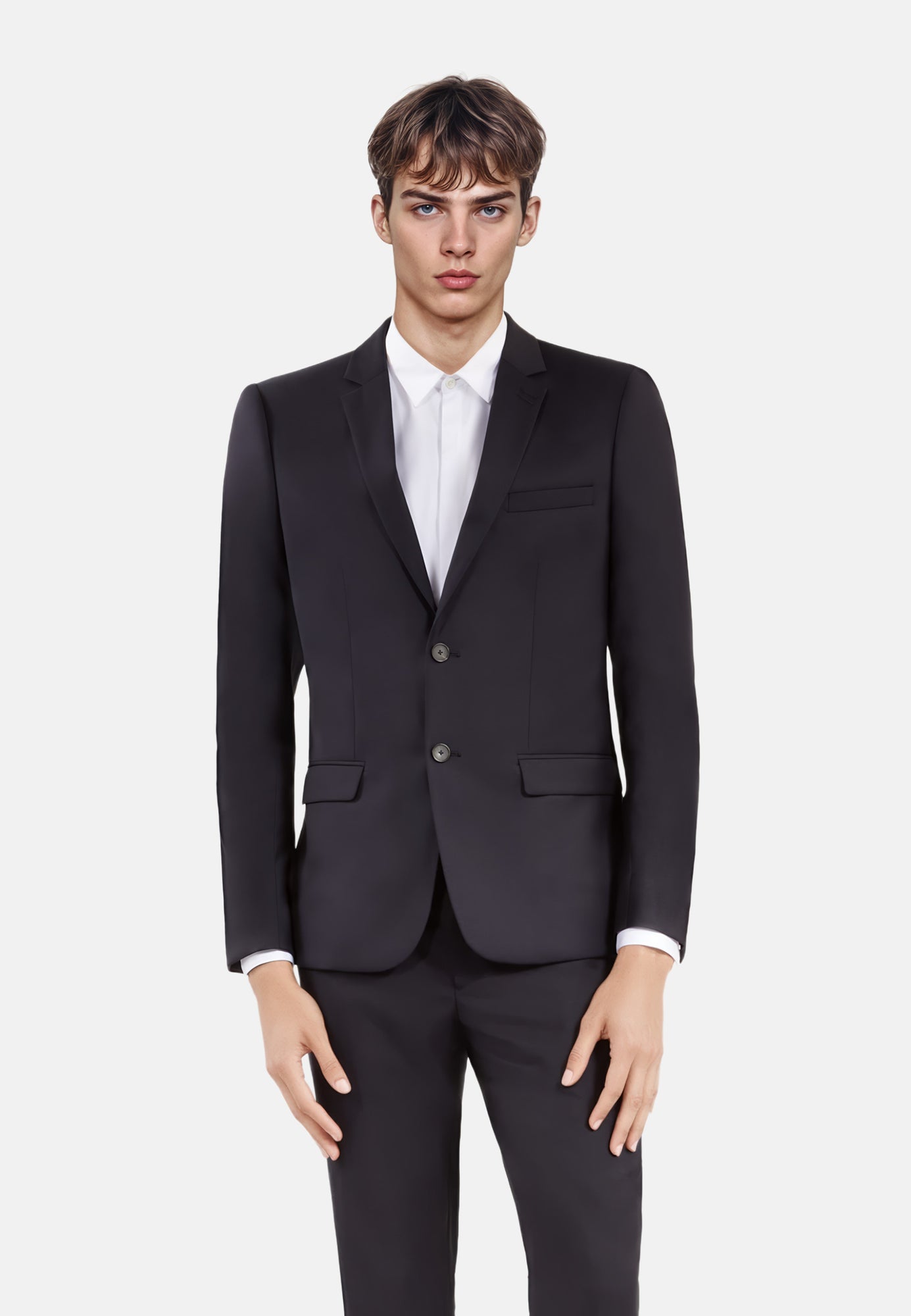 Wool Suit Jacket Straight Tailored Cut | Men | Navy Blue