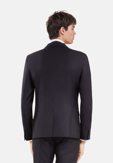 Wool Suit Jacket Straight Tailored Cut | Men | Navy Blue