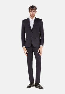 Wool Suit Jacket Straight Tailored Cut | Men | Navy Blue