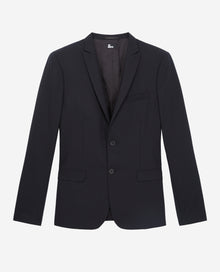 Blue Wool Prince Of Wales Suit Blazer | Men | Dark Navy