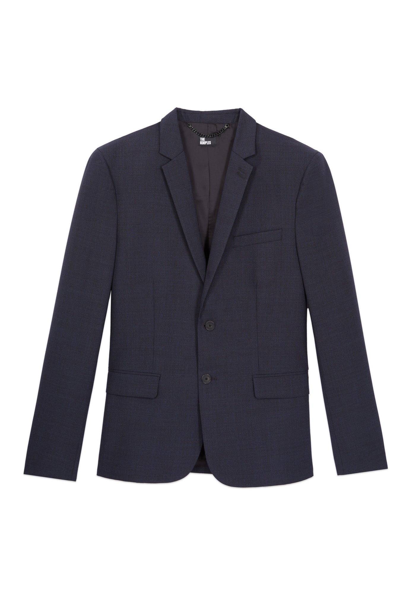 Blue Micro-Pattern Wool Suit Jacket | Men | Navy x Black