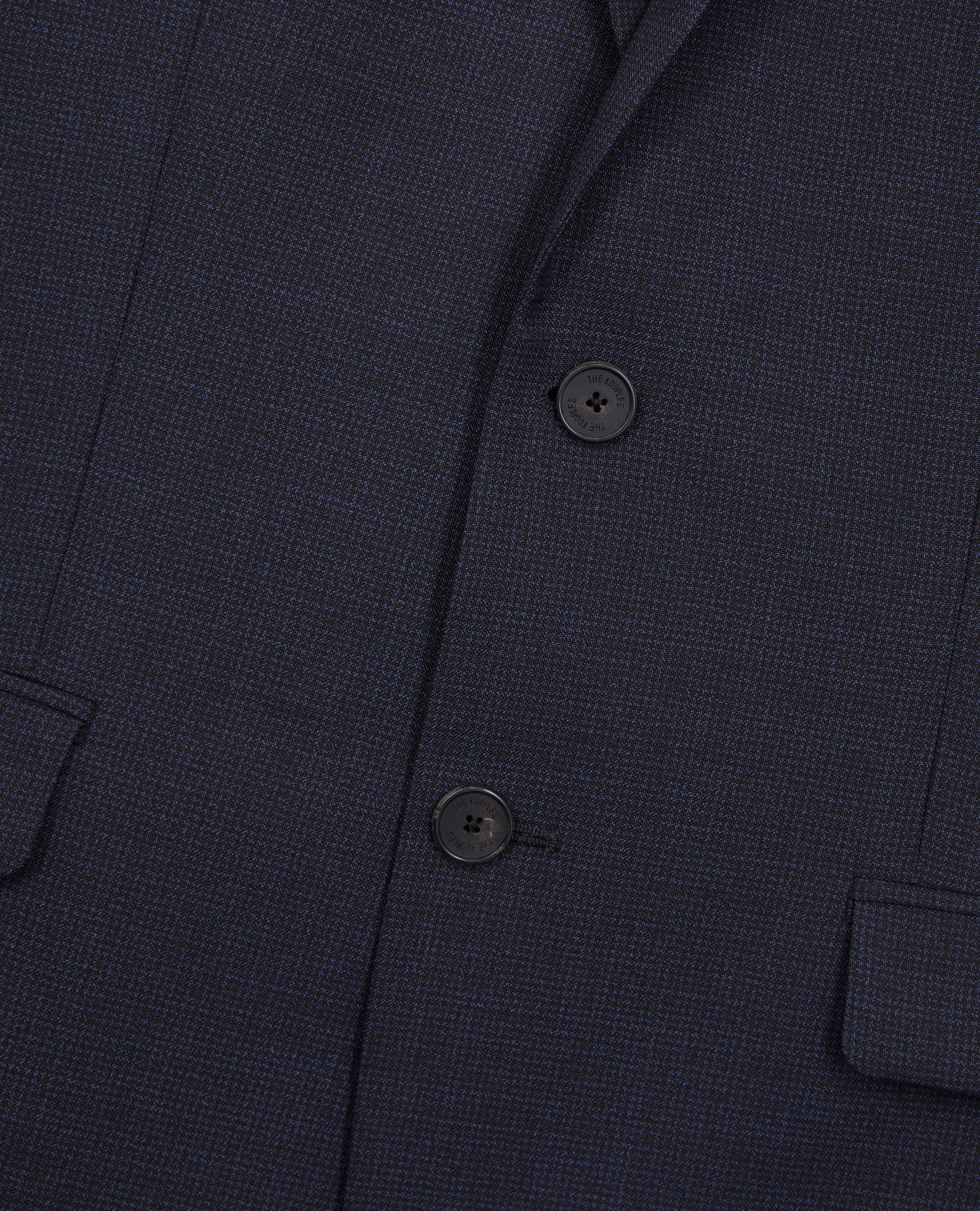 Blue Micro-Pattern Wool Suit Jacket | Men | Navy x Black