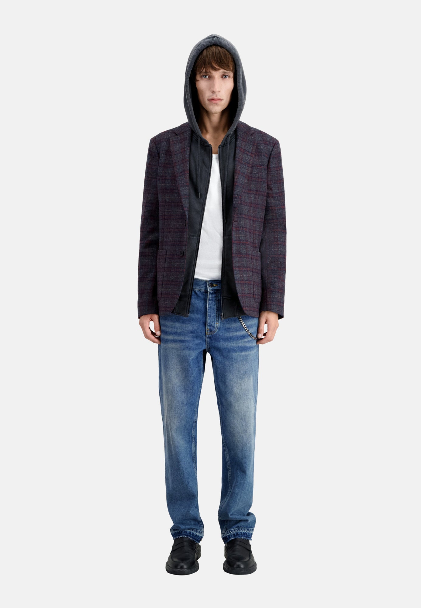 Checkered Wool Jacket | Men | Carreaux