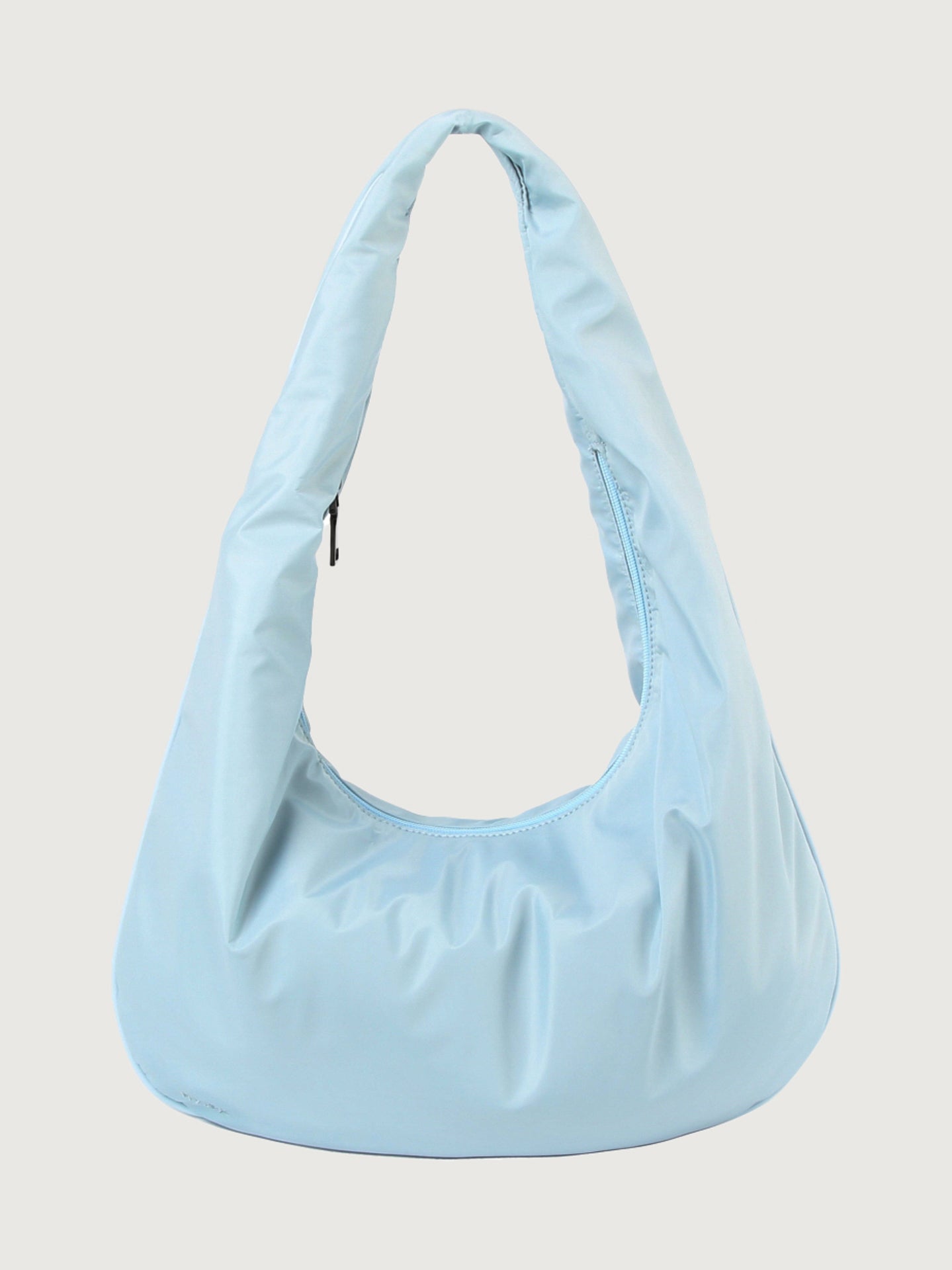 Sky blue tote with zipper. 