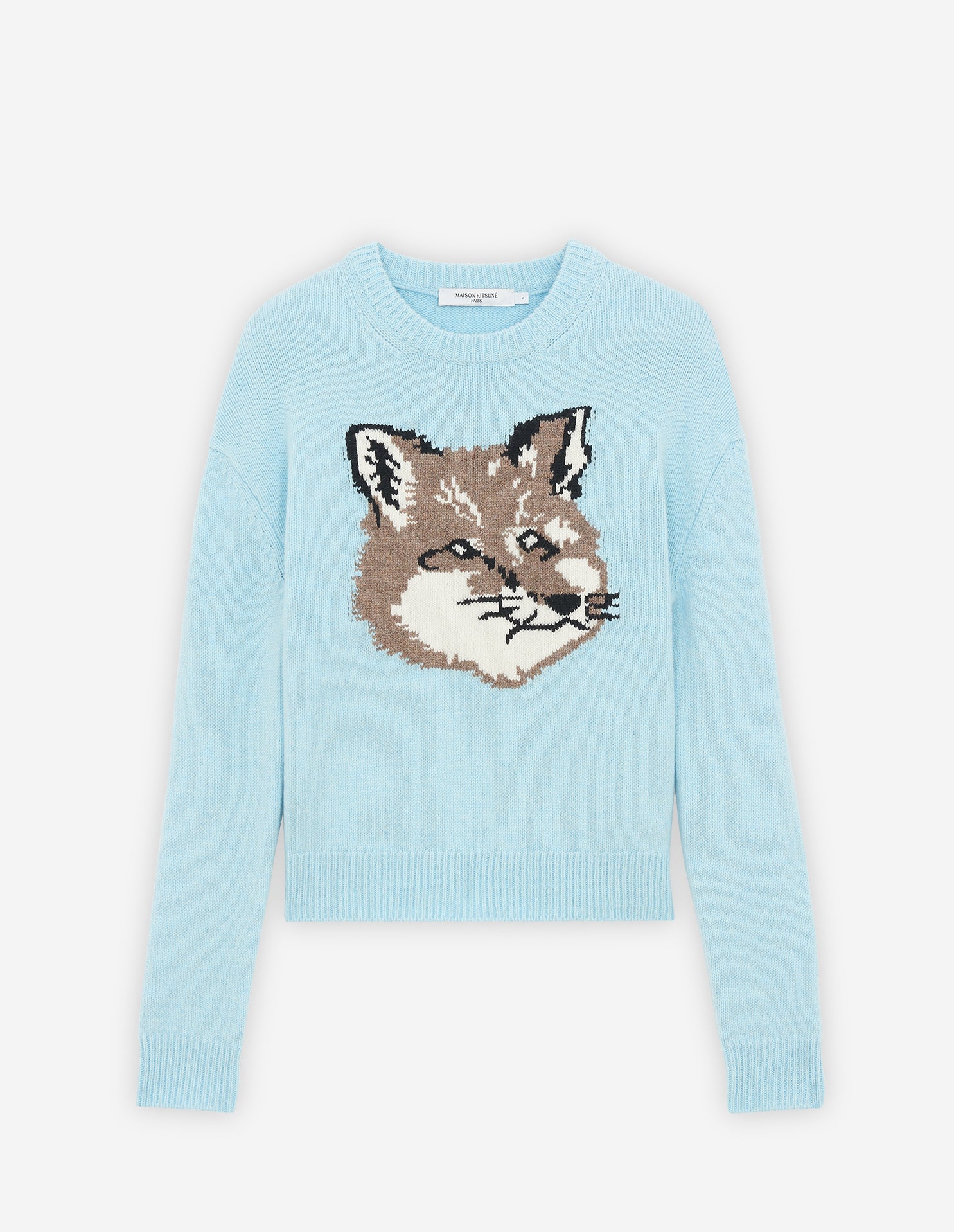 Womens | Big Fox Head Pullover | Aqua