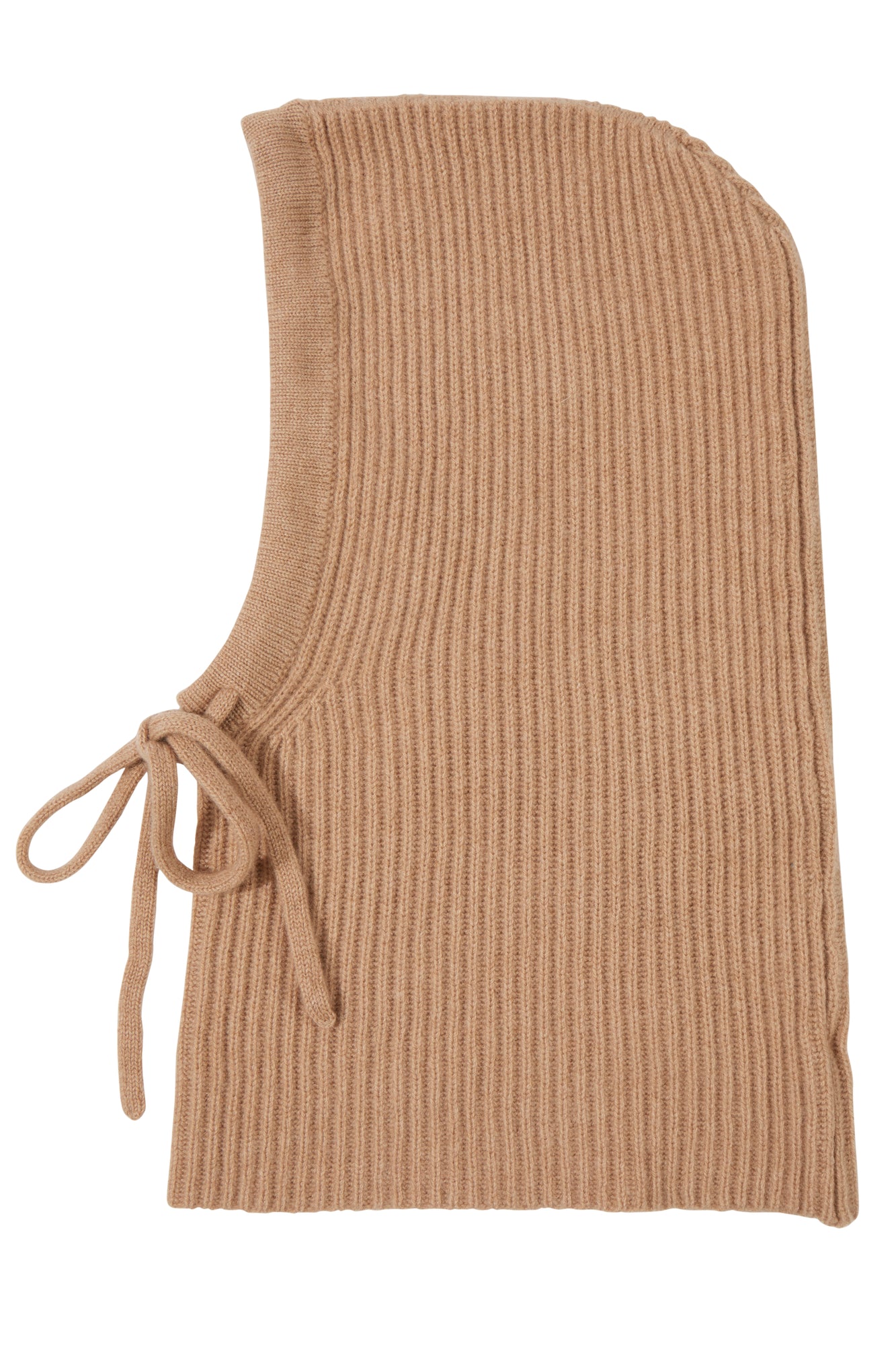 Amicale Cashmere | Women | Cashmere Ribbed Knit Hood | Camel