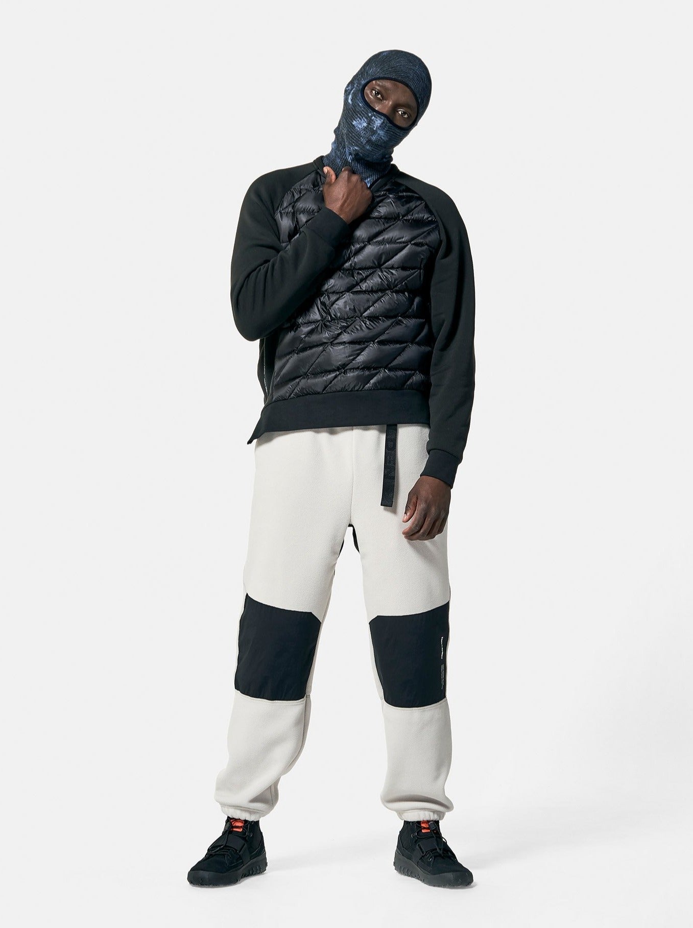 Hybrid Down Crew + balaclava + pants - front