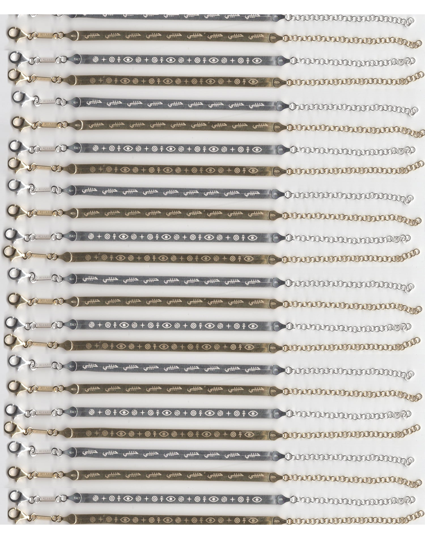 Habibi Herringbone Chain Bracelet Anklet for My Love | 14kt Gold Plated Silver and Silver