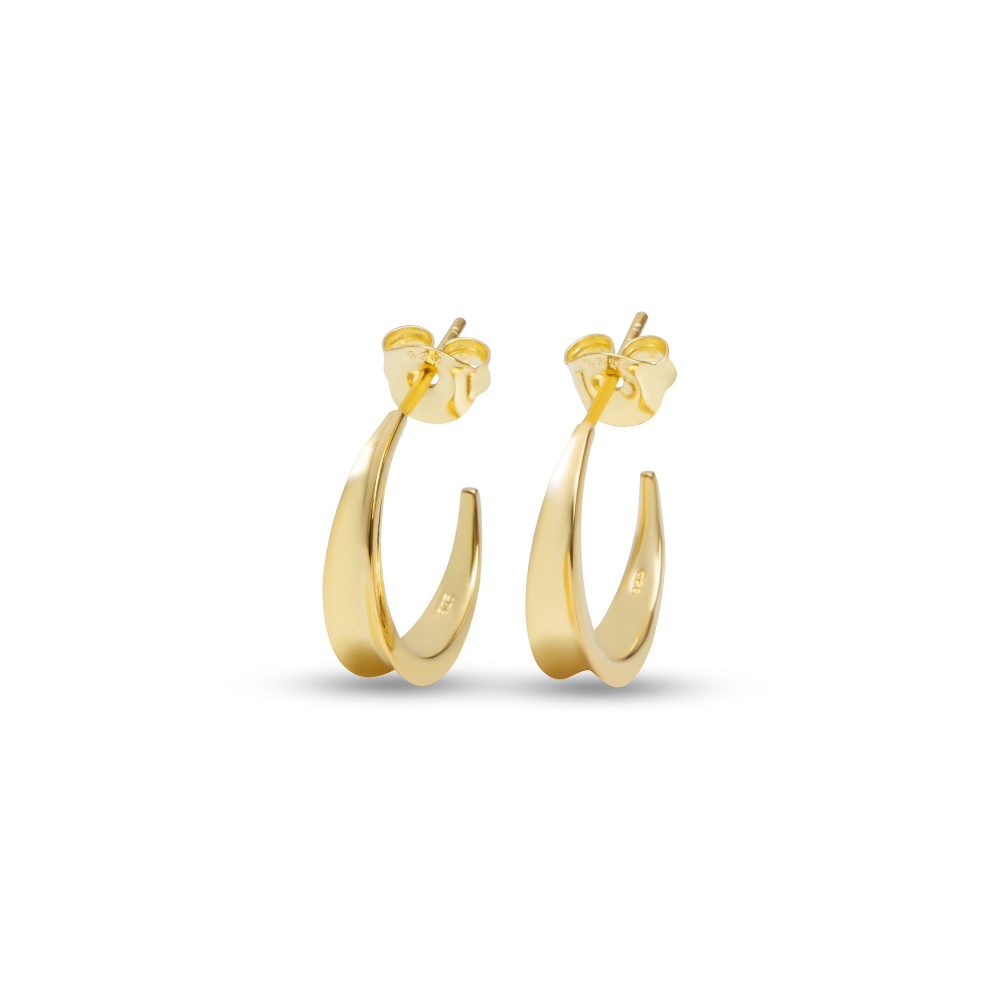 The Elsa Curved Earrings | 18KT Gold Vermeil