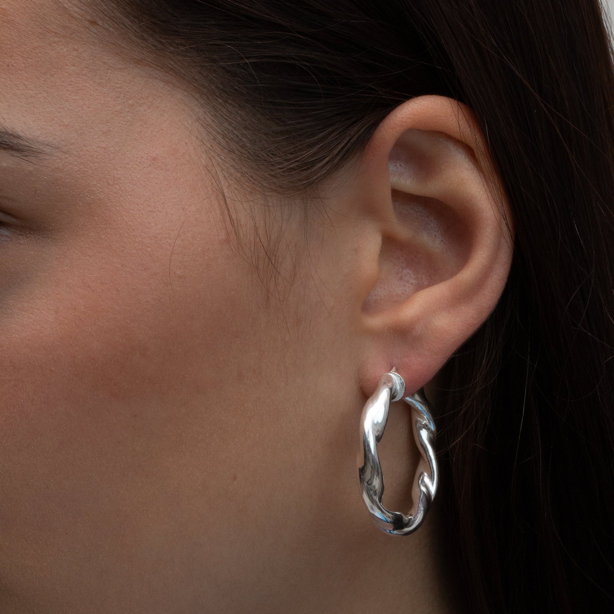 The Zarina Twisted Hoop Earrings | Sterling Silver