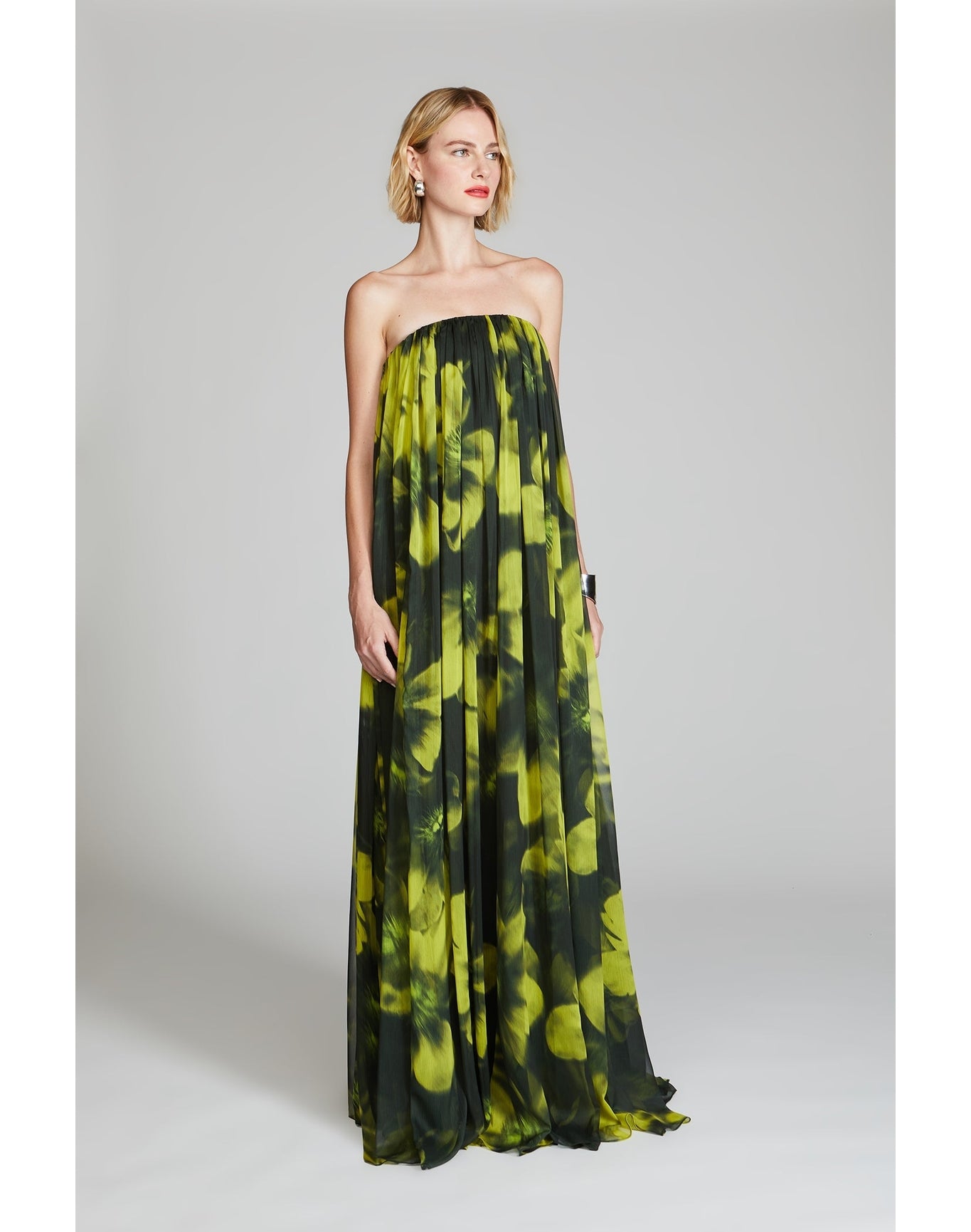 Halston | Claudette Chiffon Gown | Photo Real Floral