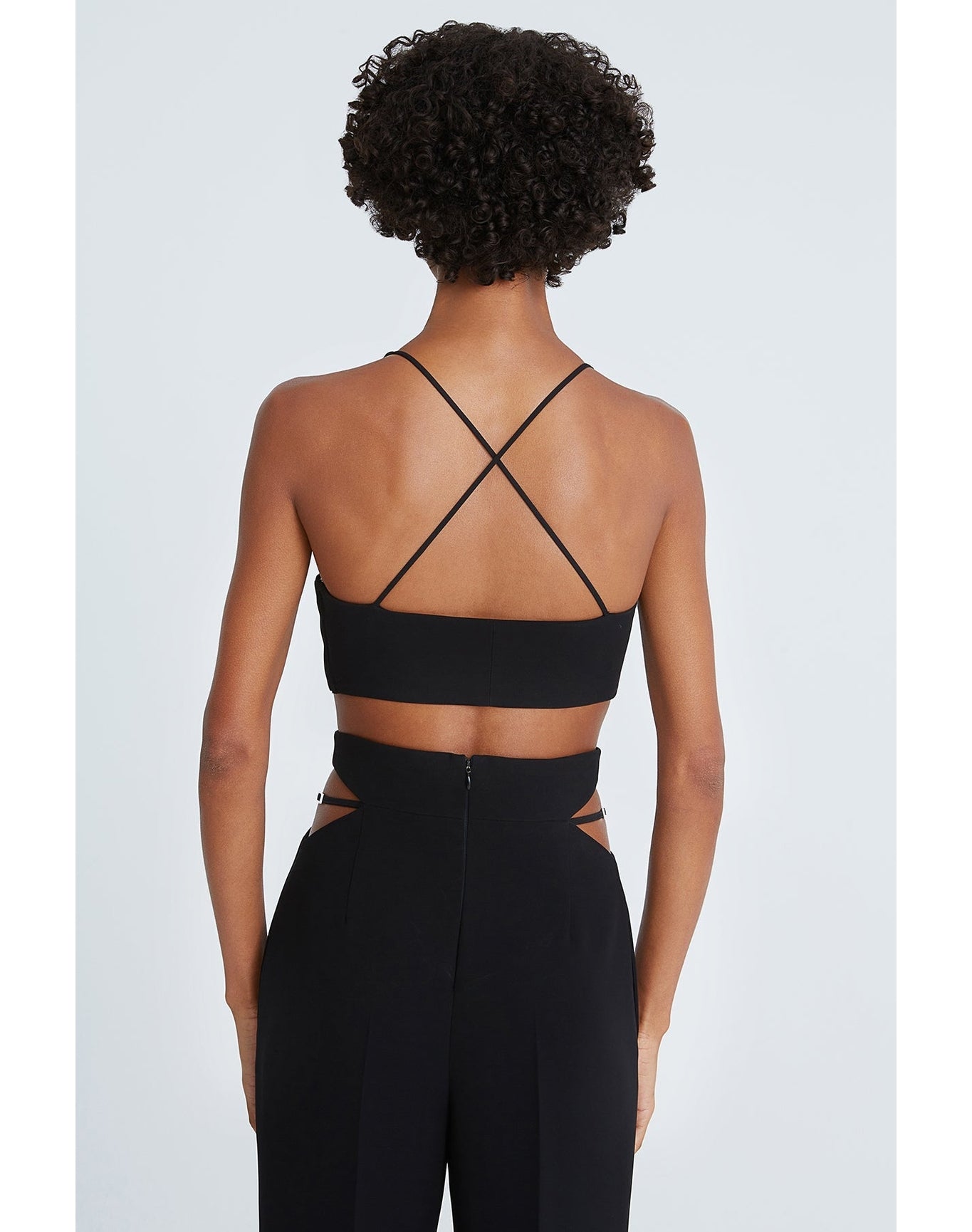 Halston | Gwen Crepe Scoop Neck Bralette | Black