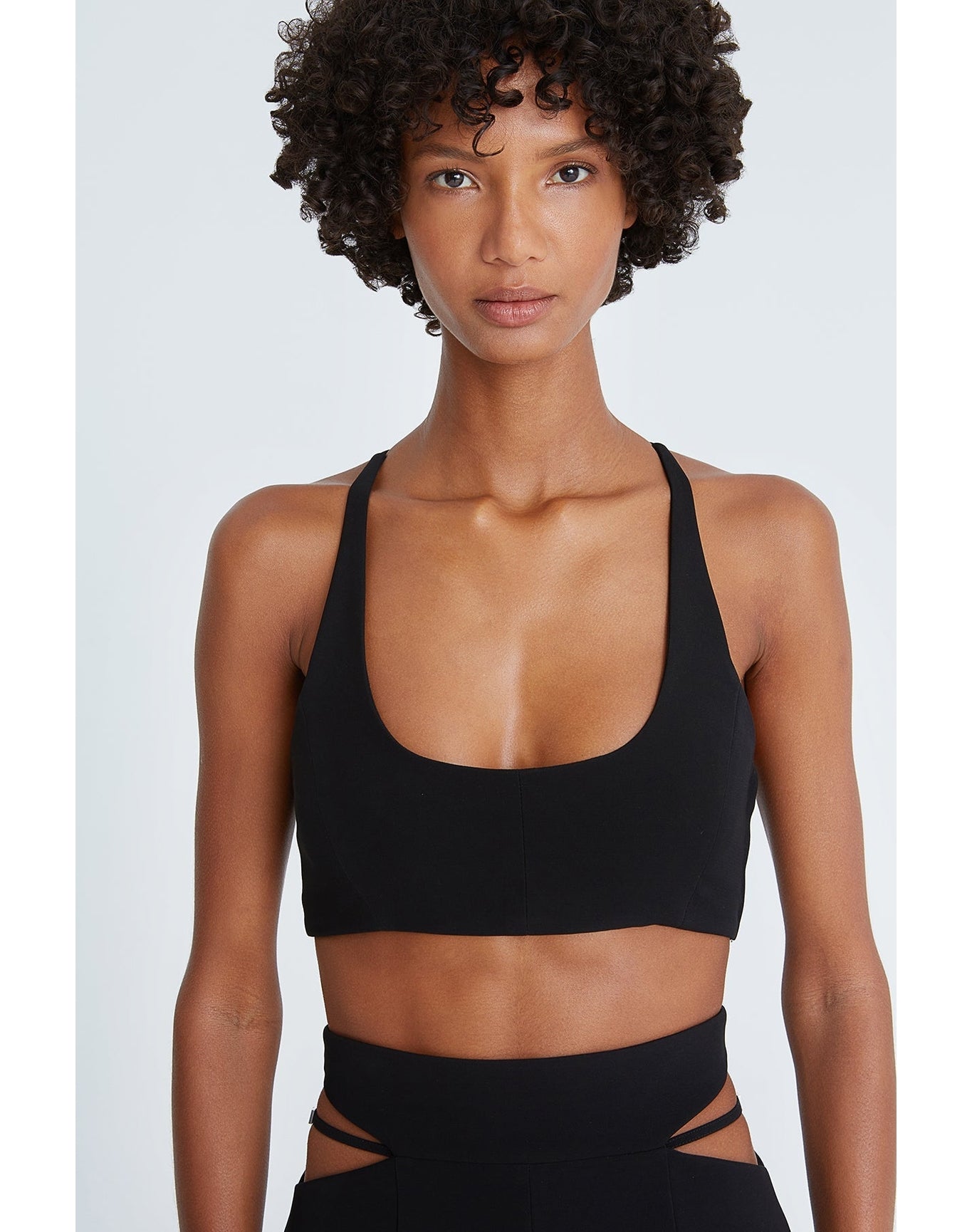 Halston | Gwen Crepe Scoop Neck Bralette | Black