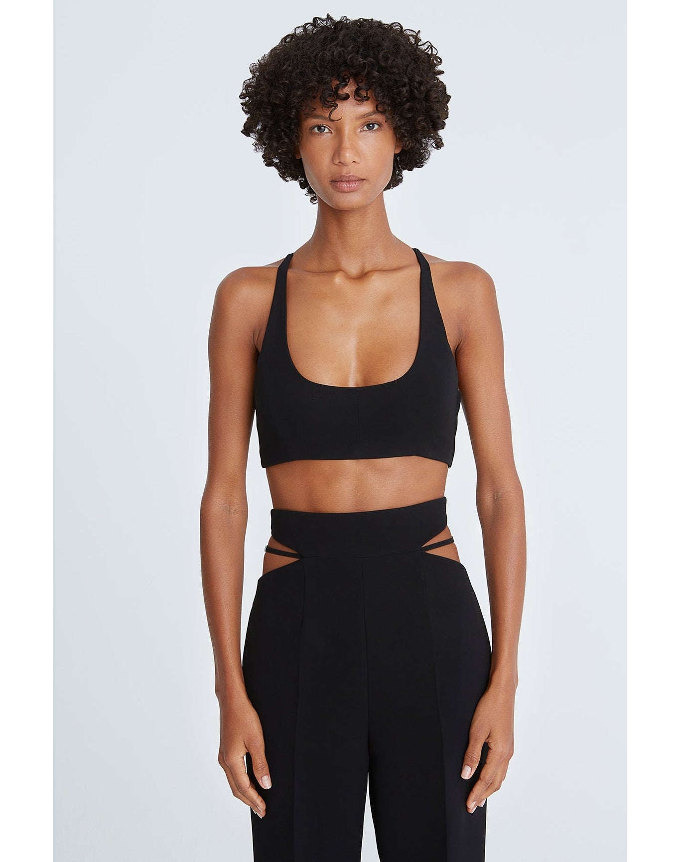 Halston | Gwen Crepe Scoop Neck Bralette | Black