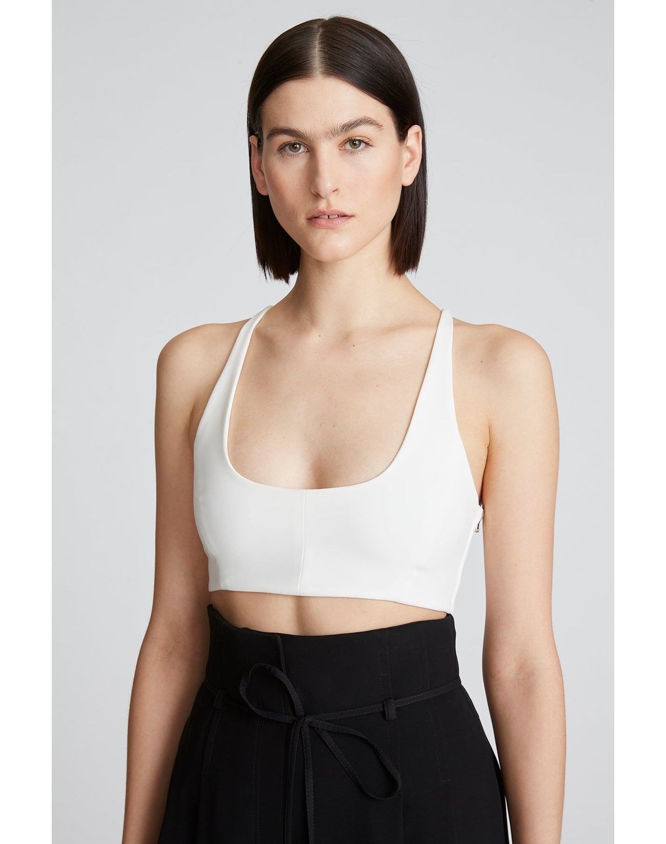 Halston | Gwen Crepe Scoop Neck Bralette | Chalk