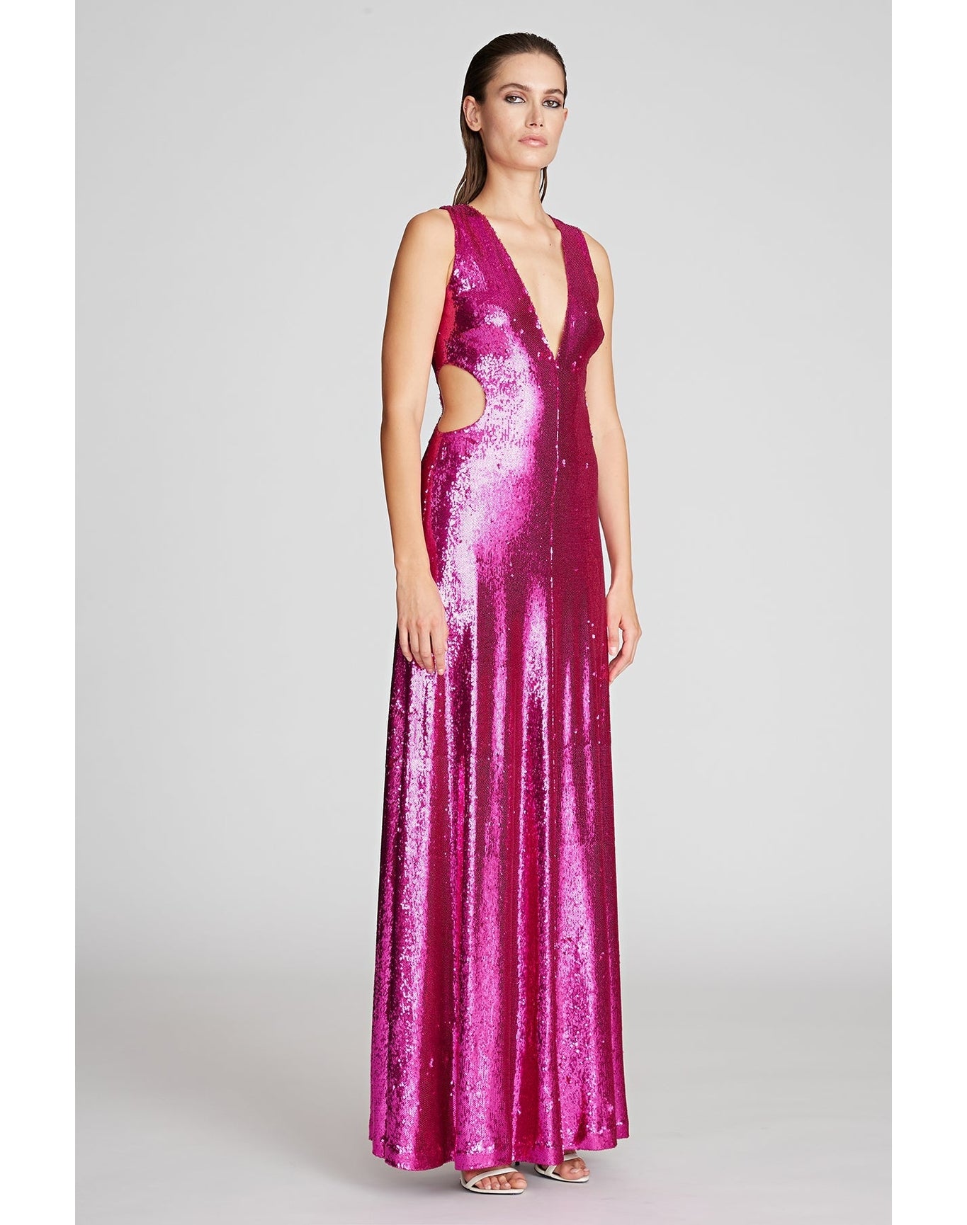 Halston | Natalia Gown In Sequins | Berry
