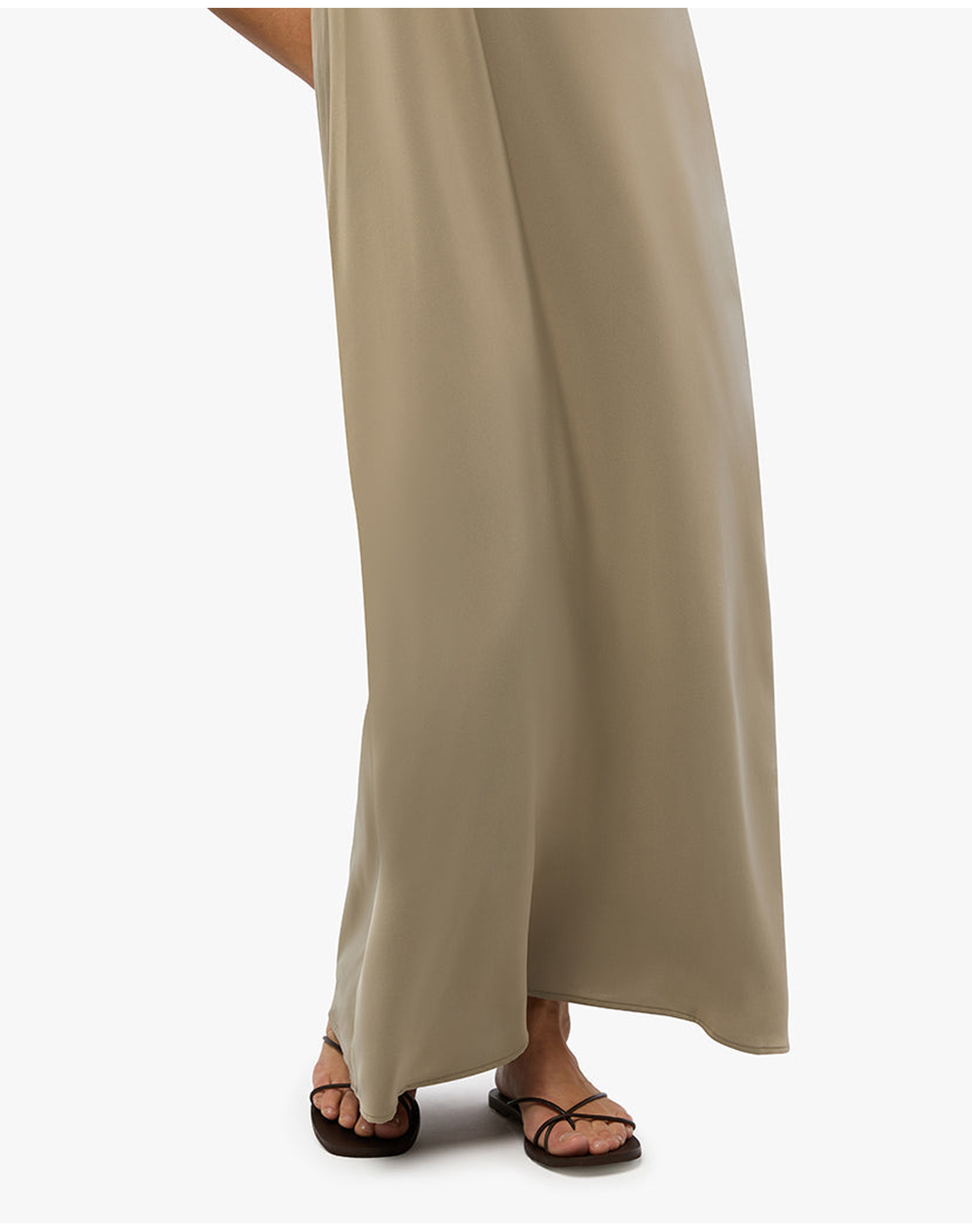 Halter Deep V Maxi Dress | Plaza Taupe