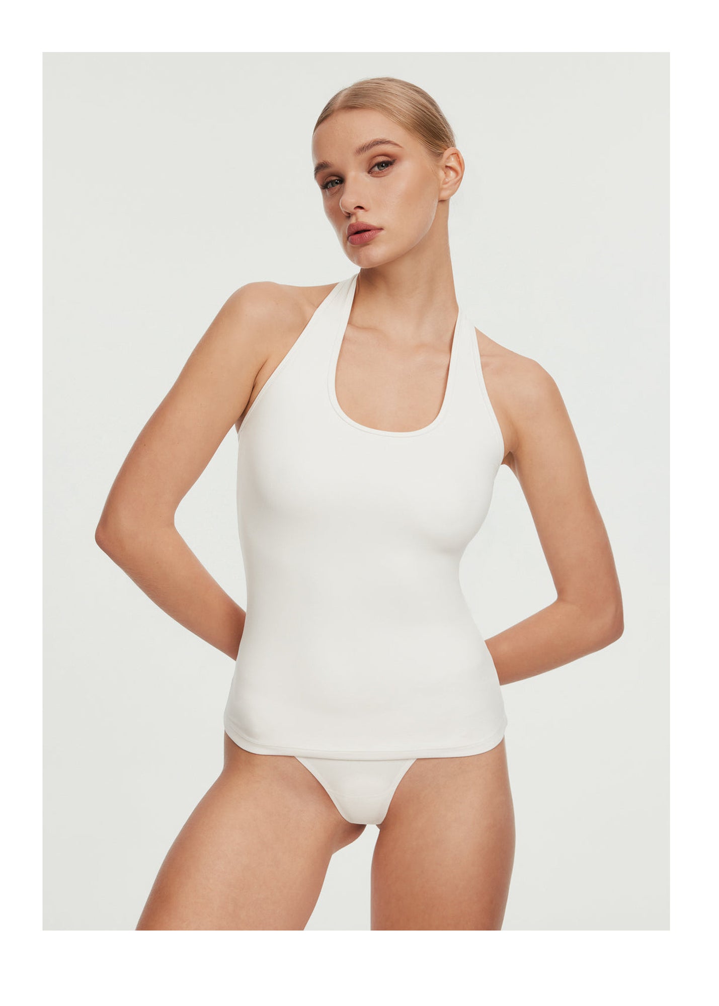 Halter Neck Tank Top | White