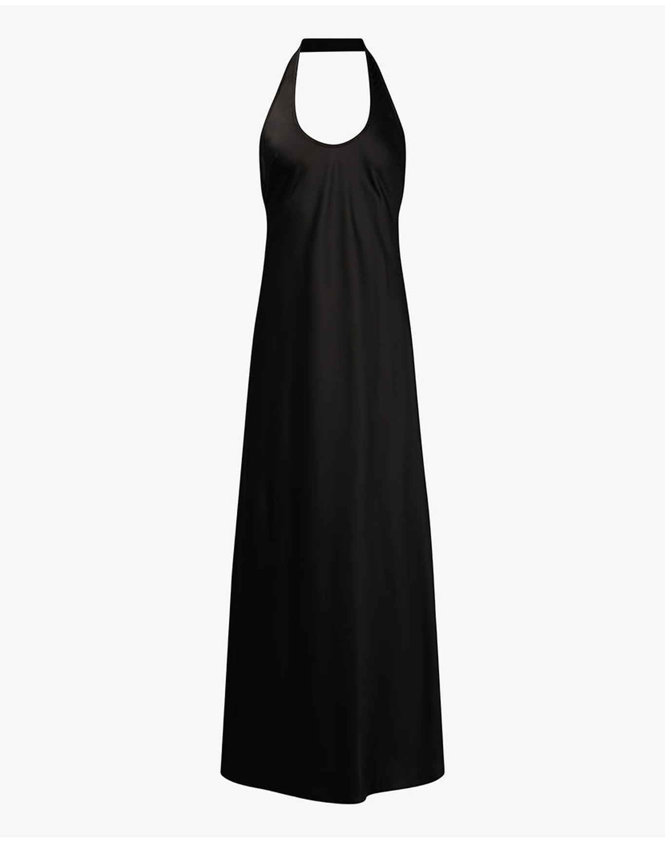 Halter Scoop Midi Dress | Black