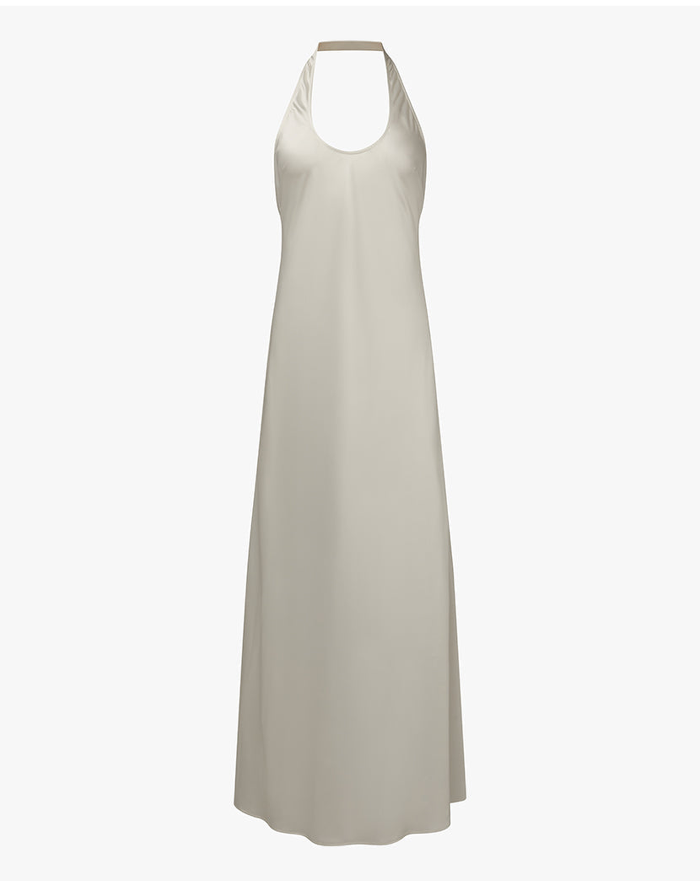 Halter Scoop Midi Dress | White