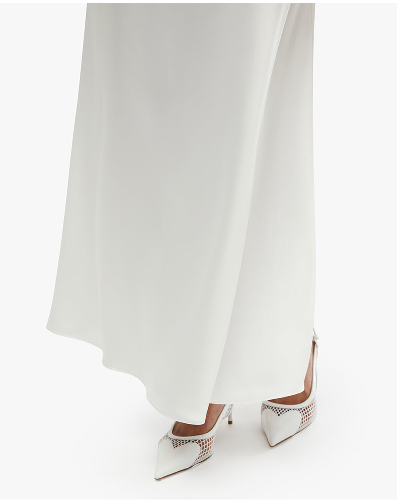 Halter Scoop Midi Dress | White
