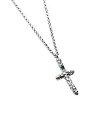 The Multicolor Hammered Stone Cross | 18KT Gold Filled