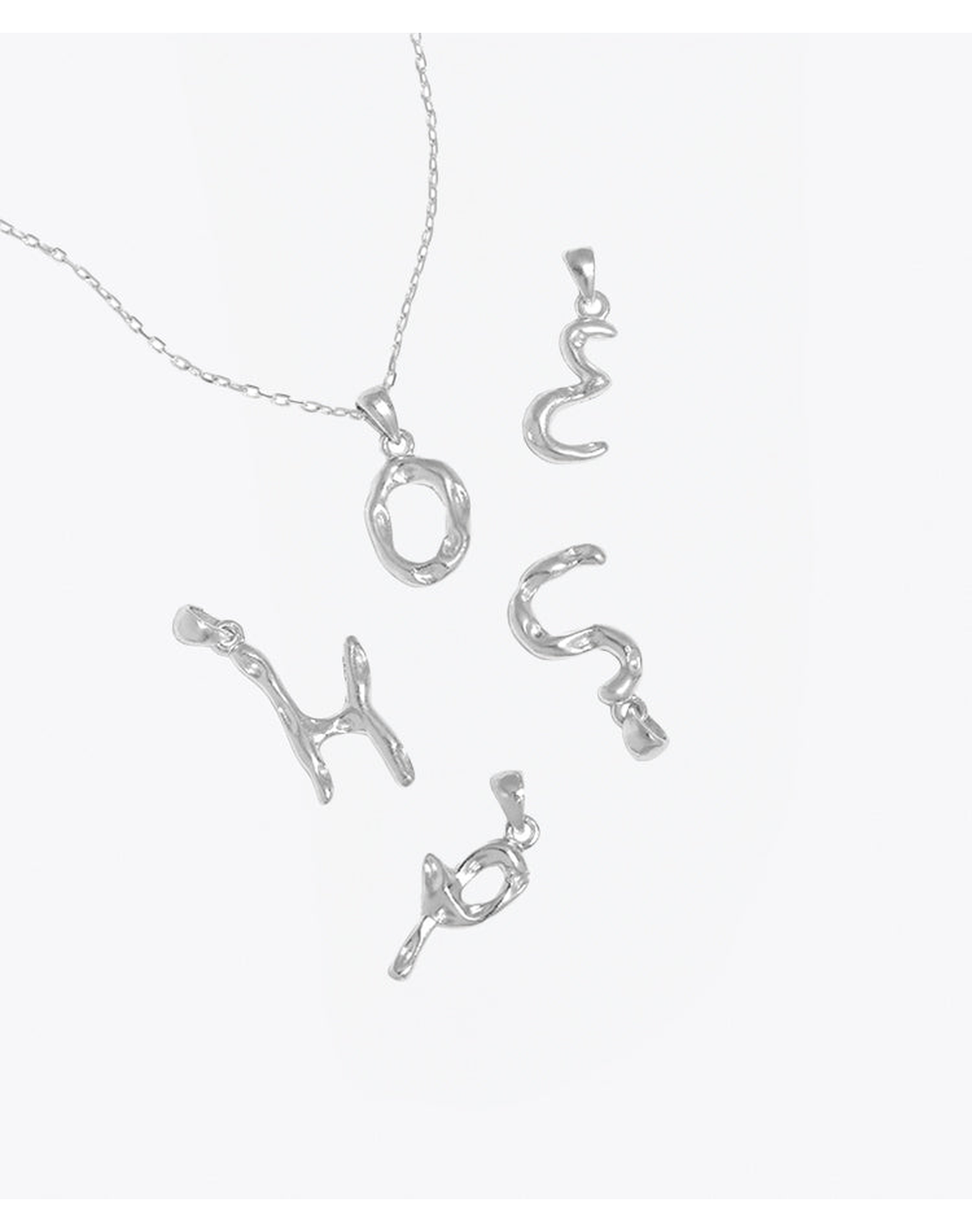 Hammered Initial Pendant Necklace | Gold and Silver