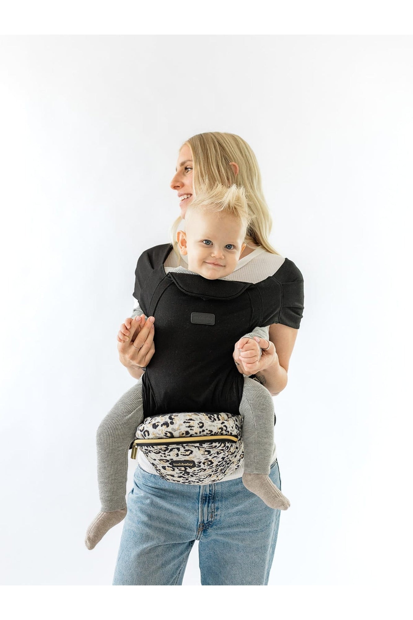 Hands-Free Carrier Set | Snow Leopard Carrier + Black Snug